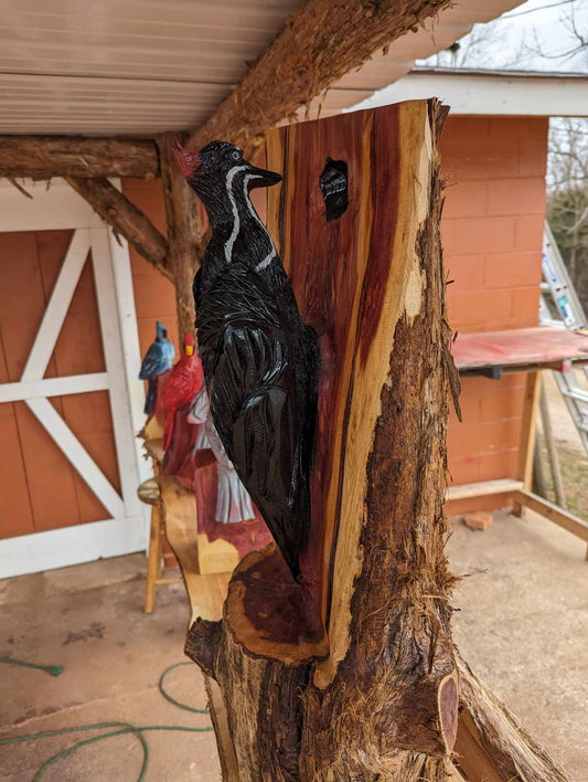 Chainsaw Carved Woodpecker