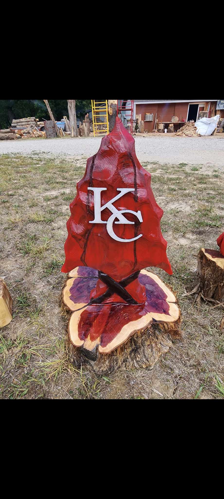 Chainsaw Carved KC Arrowhead