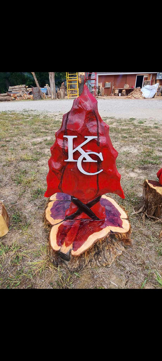 Chainsaw Carved KC Arrowhead
