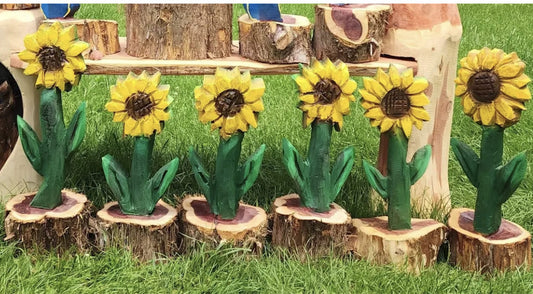 Chainsaw Carved Sunflower